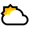 Sun Behind Large Cloud emoji on Microsoft